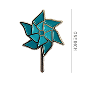 Teal Pinwheel Pin