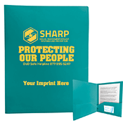  Teal Pocket Folder with Business Card Holder